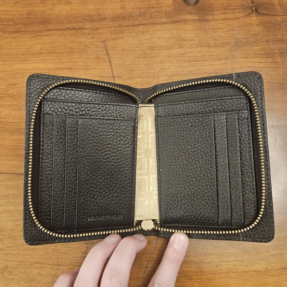 LODIS Kate‎ Mini Zip-Around Wallet Black Leather RFID Protection READ